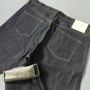 Somet Made In Japan Raw Selvedge Denim Jeans Indigo Blue Mens Size 35x38